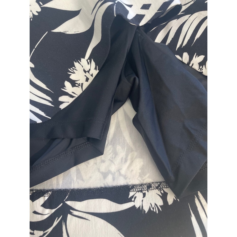 SC & CO Women Black White Tropical Floral Print A-Line‎ Skirt Skort Size L - Picture 2 of 9